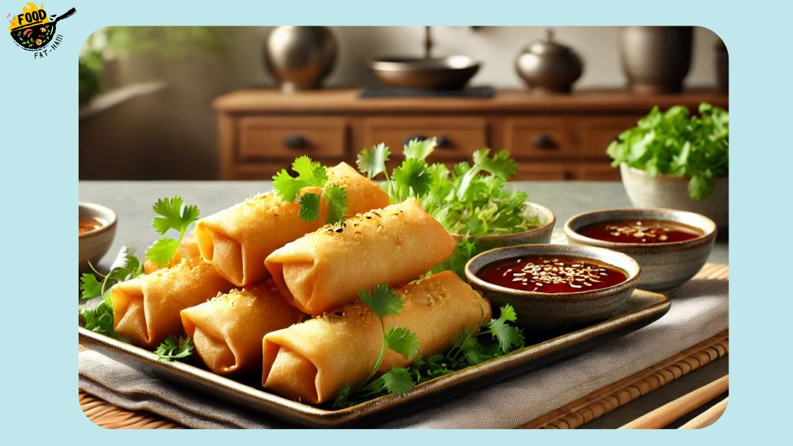 Placing The Egg Rolls In The Air Fryer Basket